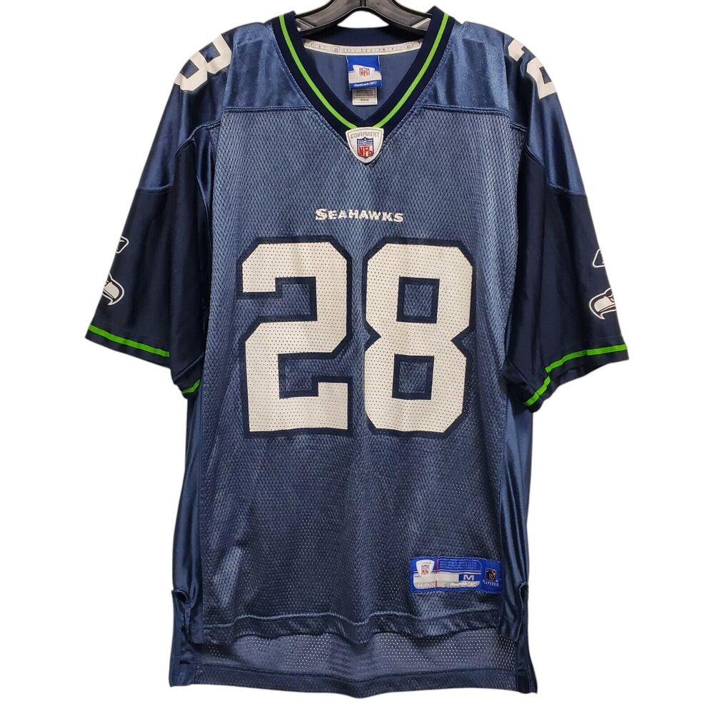 Vintage SEATTLE SEAHAWKS Jersey Mens Medium Blue MICHAEL BOULWARE #28 Reebok NFL